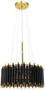Lampa wisząca Elem Nowoczesna lampa wisząca NARNI 6235/4 BL TR Elem czarny okrąg złoty 2