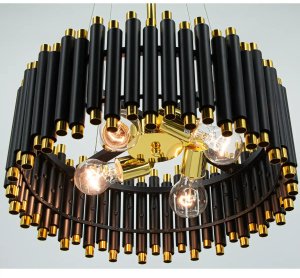 Lampa wisząca Elem Nowoczesna lampa wisząca NARNI 6235/4 BL TR Elem czarny okrąg złoty 3