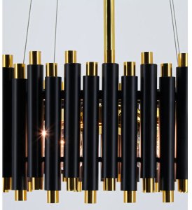 Lampa wisząca Elem Nowoczesna lampa wisząca NARNI 6235/4 BL TR Elem czarny okrąg złoty 5