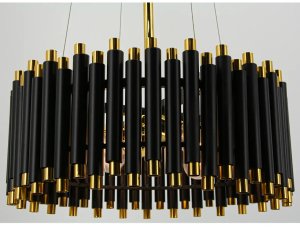 Lampa wisząca Elem Nowoczesna lampa wisząca NARNI 6235/4 BL TR Elem czarny okrąg złoty 6