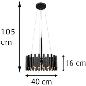 Lampa wisząca Elem Okrągła lampa wisząca NARNI 6235/4 BL Elem nad stół czarny 6