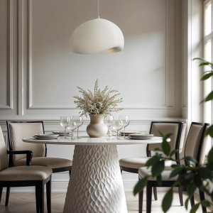 Lampa wisząca Mdeco Wisząca lampa kopuła 1366 do sypialni nowoczesna biały 6