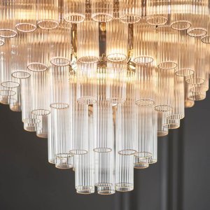 Lampa wisząca ENDON Lampa wisząca szklana Toulouse 104090 tuby nad stół nikiel 4