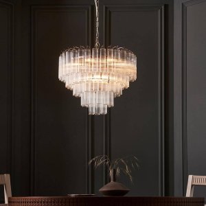Lampa wisząca ENDON Lampa wisząca szklana Toulouse 104090 tuby nad stół nikiel 9