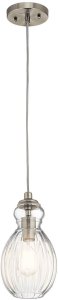 Lampa wisząca Kichler Wisząca lampa szklana Riviera KL-RIVIERA-P-C nikiel przezroczysta 2