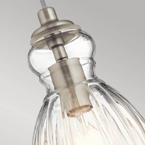 Lampa wisząca Kichler Wisząca lampa szklana Riviera KL-RIVIERA-P-C nikiel przezroczysta 3