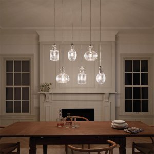 Lampa wisząca Kichler Wisząca lampa szklana Riviera KL-RIVIERA-P-C nikiel przezroczysta 7