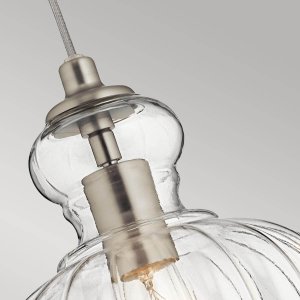 Lampa wisząca Kichler Lampa wisząca nad wyspę Riviera KL-RIVIERA-P-A retro szklana nikiel 3