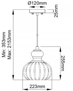 Lampa wisząca Kichler Lampa wisząca nad wyspę Riviera KL-RIVIERA-P-A retro szklana nikiel 8