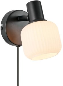 Kinkiet Nordlux Regulowana lampa ścienna Milford 2412631003 szklana czarny 2