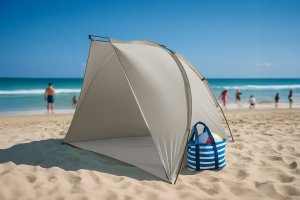 Verk Duży namiot plażowy parawan na plażę półnamiot 220x120x120cm + pokrowiec 3