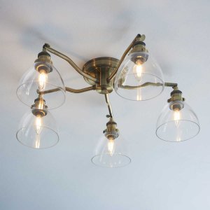 Lampa sufitowa ENDON Szklana lampa sufitowa Hansen 97248 Endon mosiądz przezroczysta 2