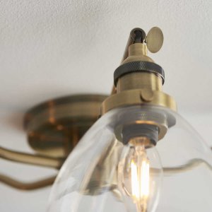 Lampa sufitowa ENDON Szklana lampa sufitowa Hansen 97248 Endon mosiądz przezroczysta 6