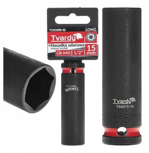 Tvardy Nasadka udarowa długa 1/2" 6-kąt 15mm CR-MO (6/72) 2