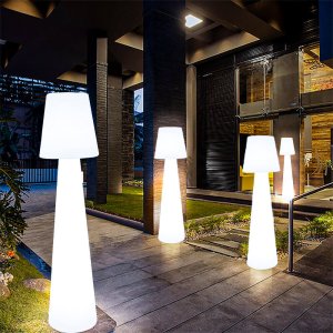 Lampa podłogowa Step into Design Stojąca lampa grzybek z pilotem Gardena ES-DC007 LED 5W RGBW IP65 biała 5