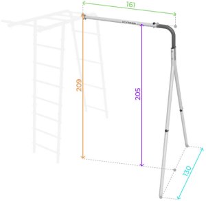 Małpiszon Stelaż metalowy + talerz-huśtawka | 205 cm  malowany proszkowo 9