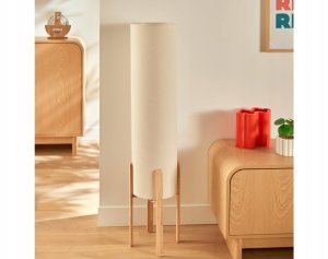 Lampa podłogowa Atmosphera Lampa podłogowa tekstylny klosz RAFA drewniane nogi, Ø 24 x 107 cm 7