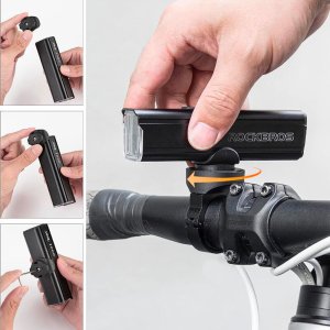 RockBros Lampka rowerowa przednia 1000 lm z kablem USB-C - USB-A - czarna Lampka rowerowa przednia 1000 lm z kablem USB-C - USB-A - czarna 3