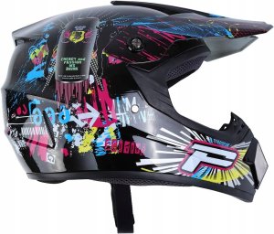 PRO-BIKER Kompletny Zestaw Motocyklowy: Kask L + Gogle + Rękawice + Maska Enduro Quad 8