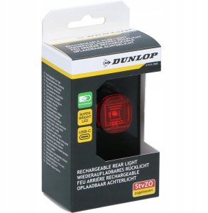 Dunlop LAMPKA ROWEROWA NA TYŁ LED USB-C CERTYFIKAT DUNLOP 3