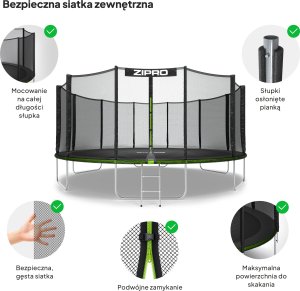 Trampolina ogrodowa Zipro Jump Pro z siatką zewnętrzną 16FT 496cm 6