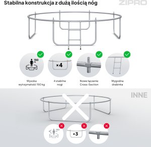 Trampolina ogrodowa Zipro Jump Pro z siatką zewnętrzną 10FT 312cm 7