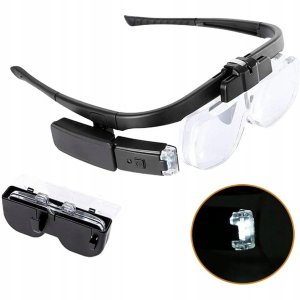 Lornetka Rosfix OKULARY POWIĘKSZAJĄCE LUPA OŚWIETLENIE LED 1.5X4.5X USB SOCZEWKI ZESTAW 2