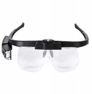 Lornetka Rosfix OKULARY POWIĘKSZAJĄCE LUPA OŚWIETLENIE LED 1.5X4.5X USB SOCZEWKI ZESTAW 9