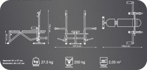 Marbo Sport Ławka z rozpiętkami i skosem ujemnym MH-L103 Marbo roz. uniw (MH-L103) 8