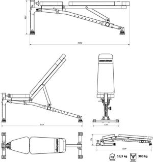 Marbo Sport Ławka treningowa składana MS-L114) 13
