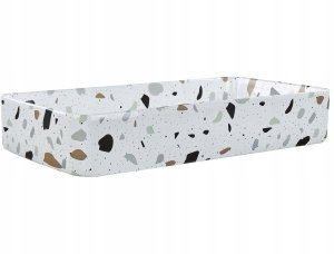 Umywalka Beliani Nablatowa ceramiczna 61 x 35 cm biała z efektem lastryko NULES (509785 Bel) 2
