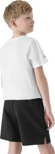 4f Zestaw dzięciecy komplet sportowy koszulka spodenki worek plecak do szkoły na WF 4F M085 głęboka czerń 4FJWAW25TAPSM085 20S 134-140cm 2