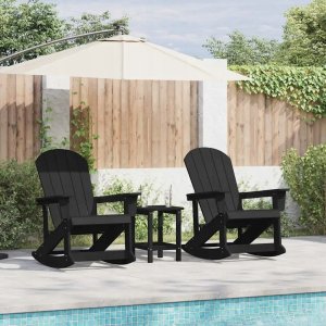 vidaXL Fotele bujane Adirondack 2 pcs Czarny HDPE (3335836 VidaXL) 5