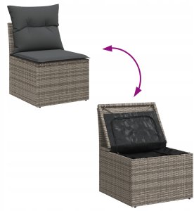 vidaXL Zestaw sof na ogród z poduszką 8 pcs Szary Polirattan Lumarko! (3364858 VidaXL) 4