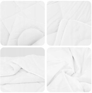 vidaXL Kołdra z poduszkami Inny 3 pcs Biały 200 x 220 cm Mikrofibra Lumarko! 4
