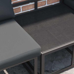 vidaXL Zestaw Sof na Ogród z poduszką 5 pcs Czarny Aluminium Lumarko! 5