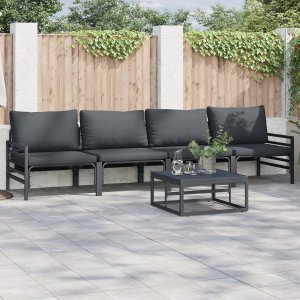 vidaXL Sof na Ogród 5 pcs Antracyt Stal Lumarko 2