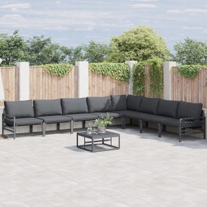 vidaXL Sof na Ogród 9 pcs Antracytowy Stal Lumarko 2
