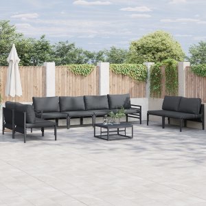vidaXL Sof na Ogród 9 pcs Antracytowy Stal Lumarko 2