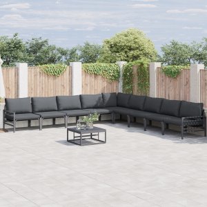 vidaXL Sof na Ogród 9 pcs Antracytowy Stal Lumarko 5