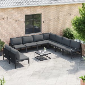 vidaXL Sof na Ogród 9 pcs Antracytowy Stal Lumarko 6