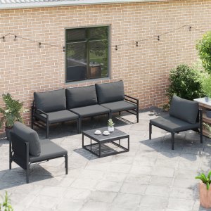 vidaXL Sof na Ogród 5 pcs Antracytowy Stal Lumarko 4