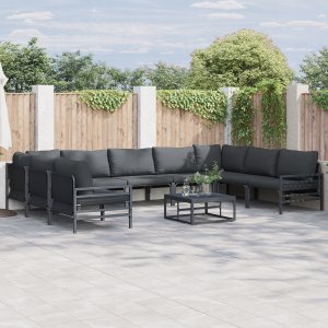 vidaXL Sof na Ogród 9 pcs Antracyt Stal Lumarko 2
