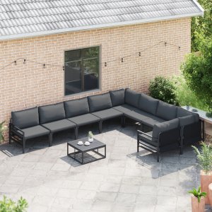 vidaXL Sof na Ogród 9 pcs Antracyt Stal Lumarko 3