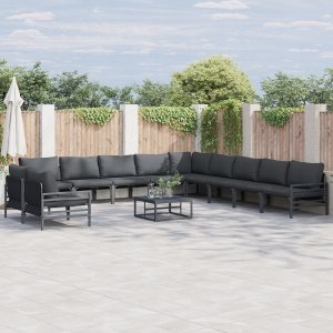 vidaXL Zestaw sof na ogród 11 pcs antracyt stal (3379006 VidaXL) 2