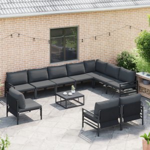 vidaXL Zestaw sof na ogród 11 pcs antracyt stal (3379005 VidaXL) 2