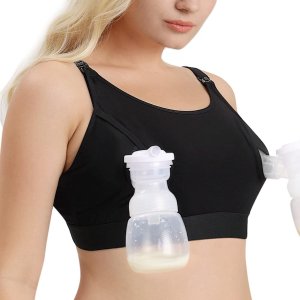 Momcozy YN08 (L) | Biustonosz do laktatora typu Hands-Free | Czarny (HF008-BL100L-C) 2