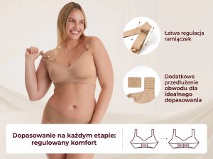 Momcozy Momcozy YN21 (XL) | Bezszwowy biustonosz do karmienia | Beżowy 5