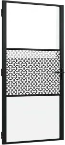 vidaXL vidaXL Drzwi szklane Fretwork Czarny 102,5 x 3,5 x 201,5 cm Aluminium 2