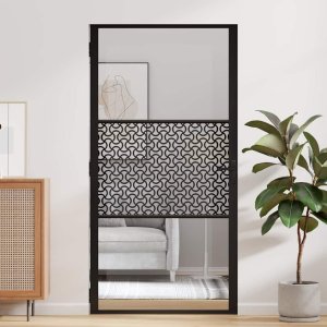 vidaXL vidaXL Drzwi szklane Fretwork Czarny 102,5 x 3,5 x 201,5 cm Aluminium 3